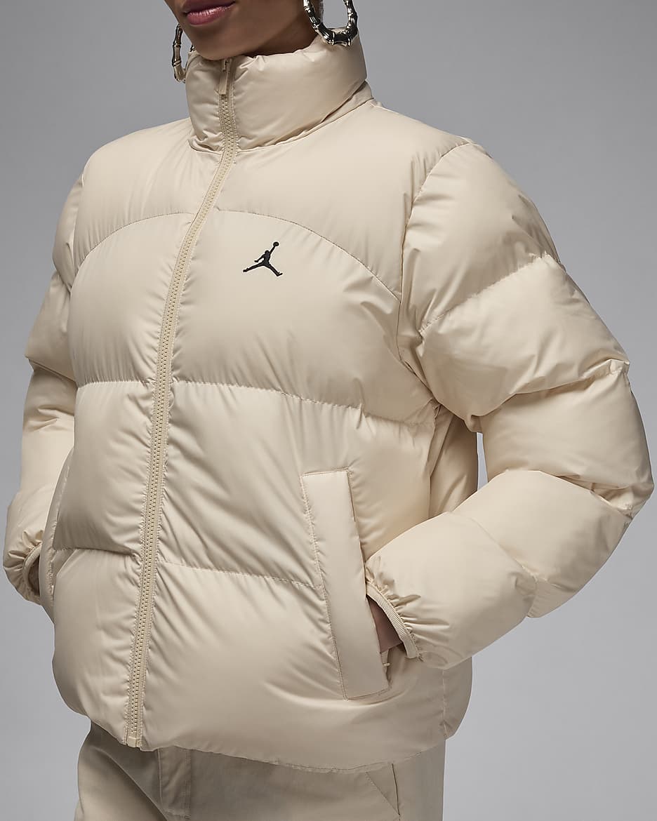 Nike cream high neck puffer jacket new arrivals